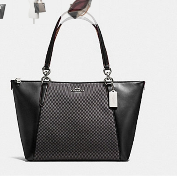 Coach Handbags - Coach F57246 Ava Tote in Legacy Jacquard Fabric and Black Smooth Leather  NWT